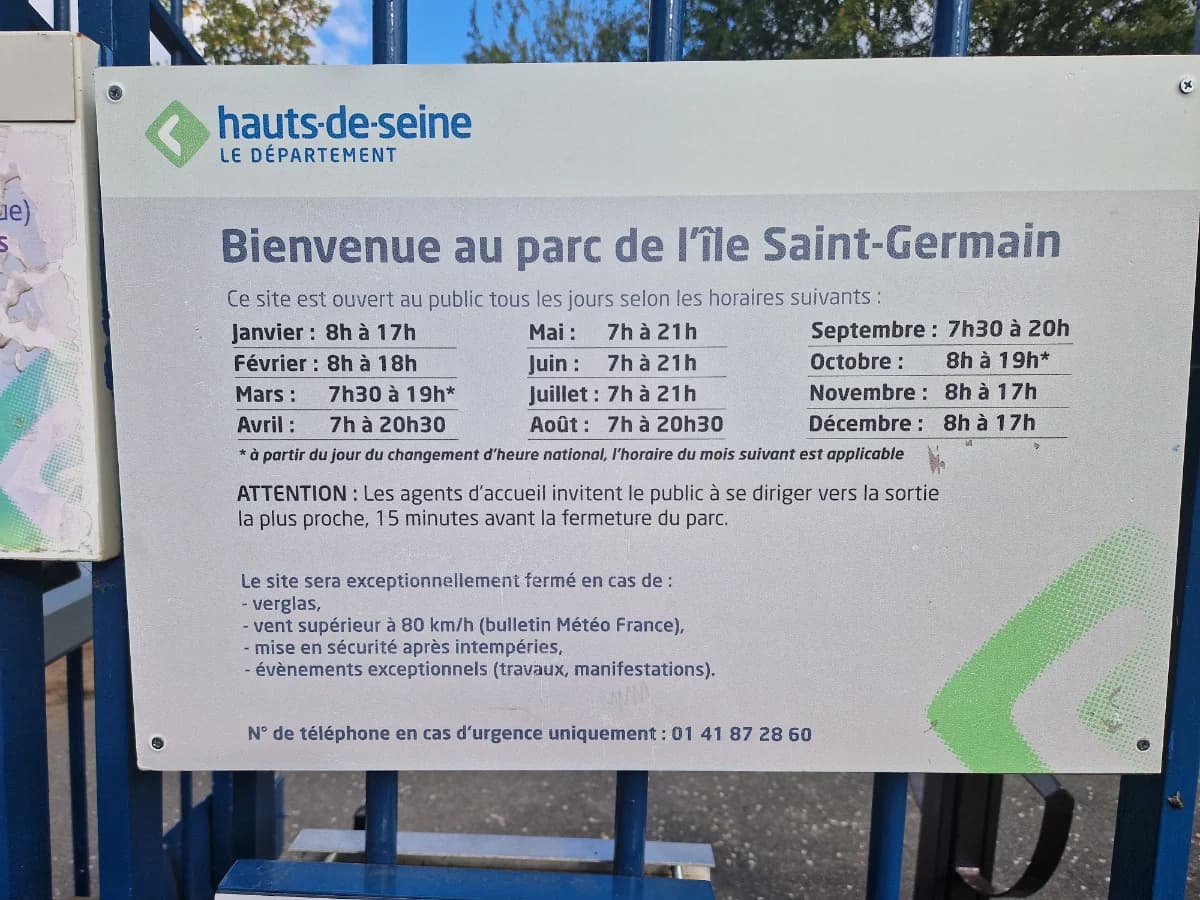 Île Saint-Germain, parcours à Issy-les-Moulineaux